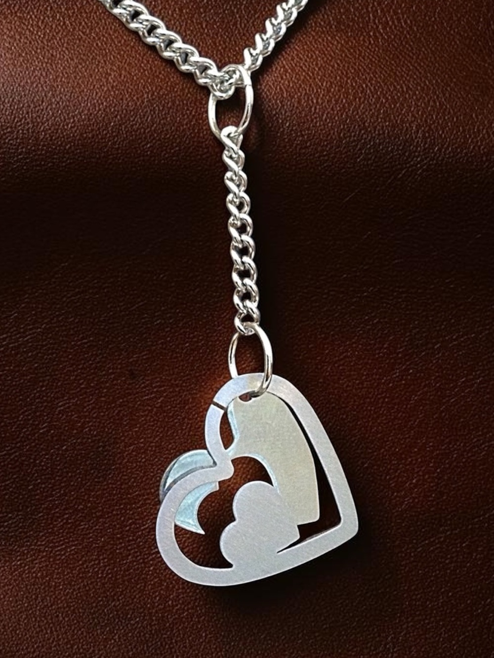 🆕Heart 2 Piece Pendant Necklace Stainless Steel